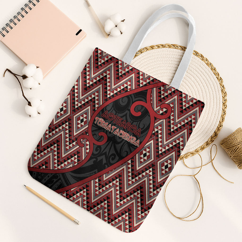 Aotearoa Atua Tumatauenga Tote Bag God Of War Koru Patterns
