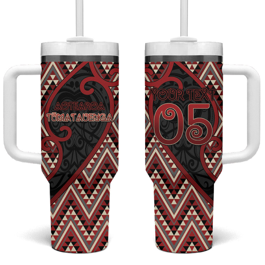 Custom Aotearoa Atua Tumatauenga Tumbler With Handle God Of War Koru Patterns