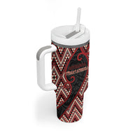 Custom Aotearoa Atua Tumatauenga Tumbler With Handle God Of War Koru Patterns