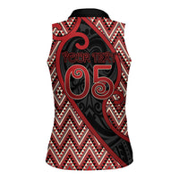 Custom Aotearoa Atua Tumatauenga Women Sleeveless Polo Shirt God Of War Koru Patterns