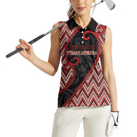 Custom Aotearoa Atua Tumatauenga Women Sleeveless Polo Shirt God Of War Koru Patterns