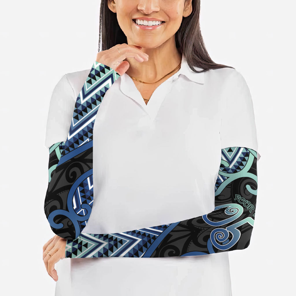 Custom Aotearoa Atua Tangaroa Arm Sleeves God Of Ocean Koru Patterns
