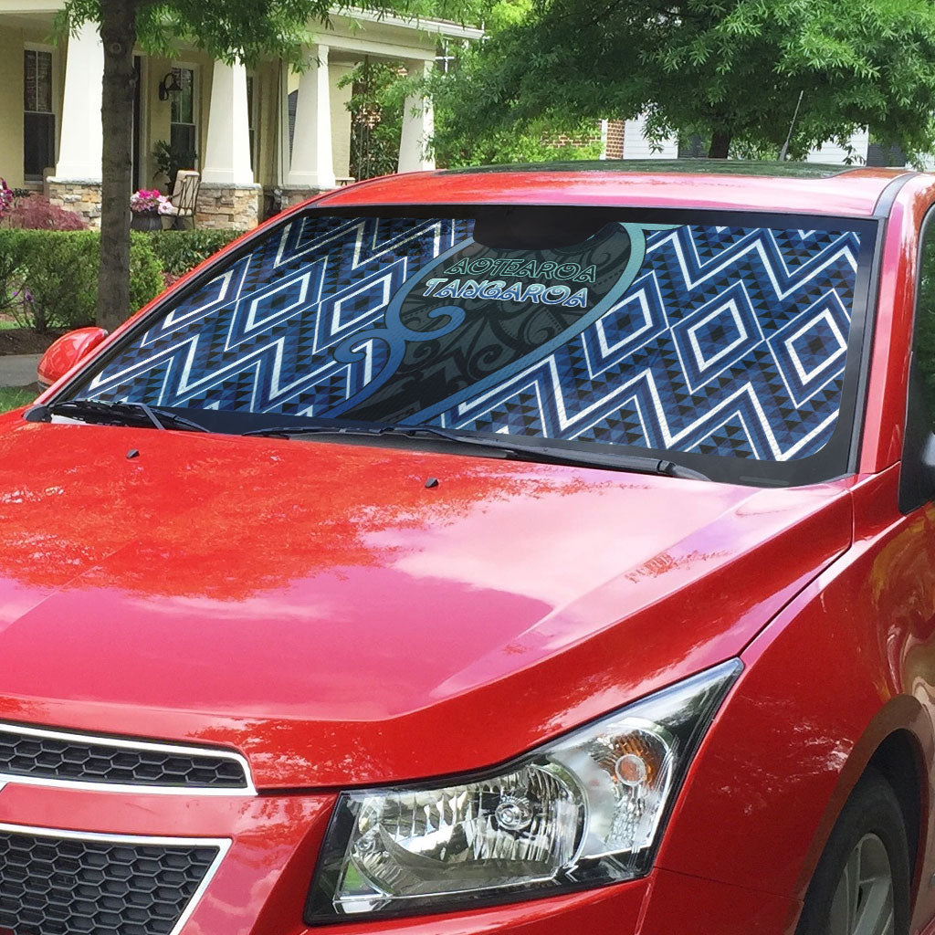 Aotearoa Atua Tangaroa Auto Sun Shade God Of Ocean Koru Patterns