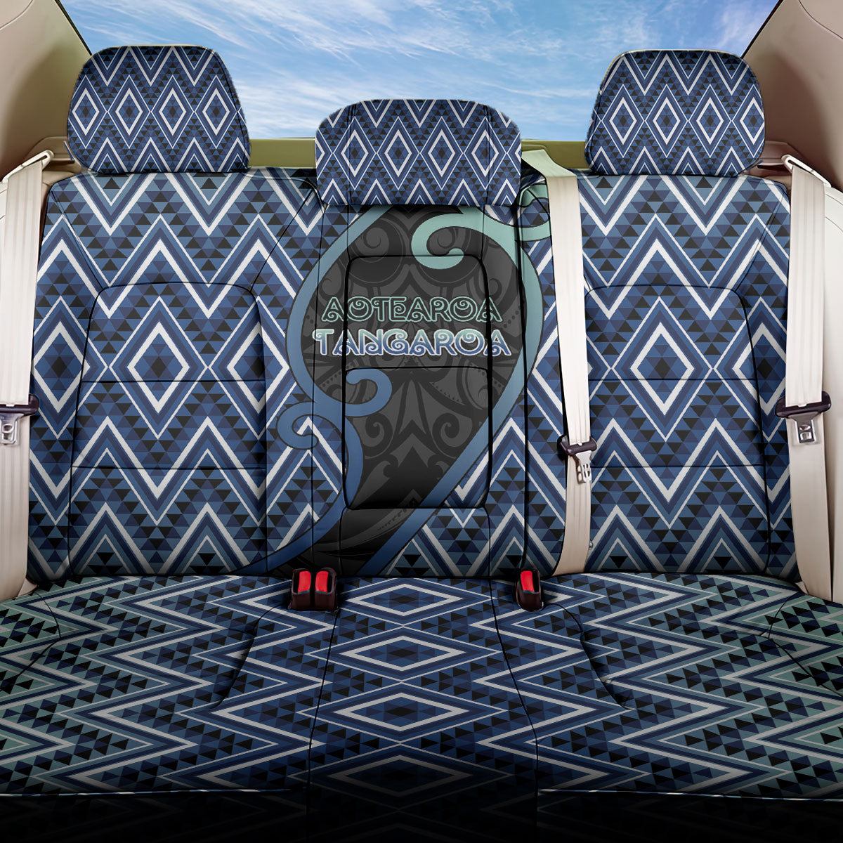 Aotearoa Atua Tangaroa Back Car Seat Cover God Of Ocean Koru Patterns