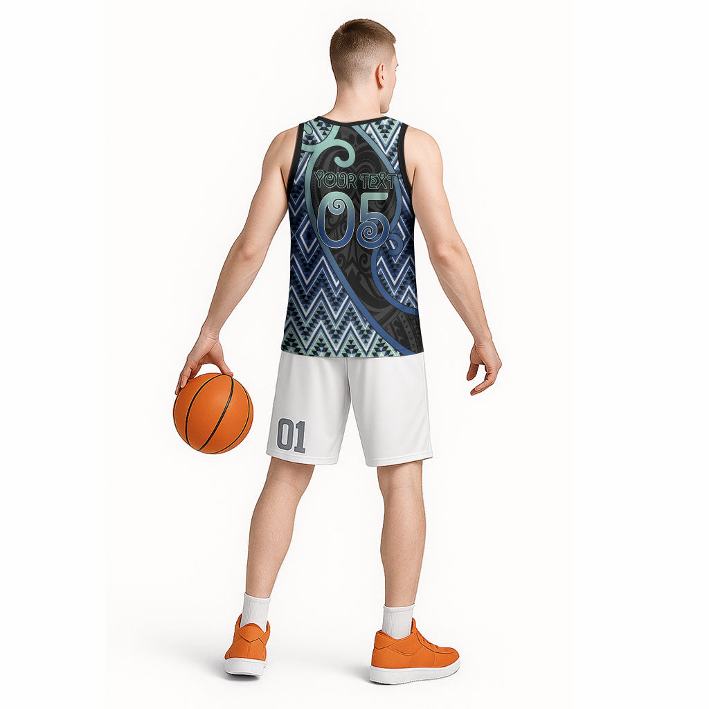 Custom Aotearoa Atua Tangaroa Basketball Jersey God Of Ocean Koru Patterns
