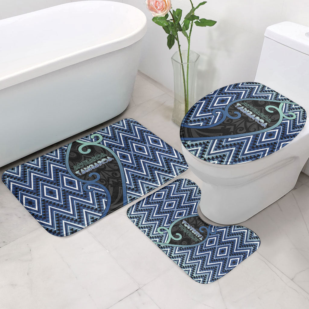 Aotearoa Atua Tangaroa Bathroom Set God Of Ocean Koru Patterns