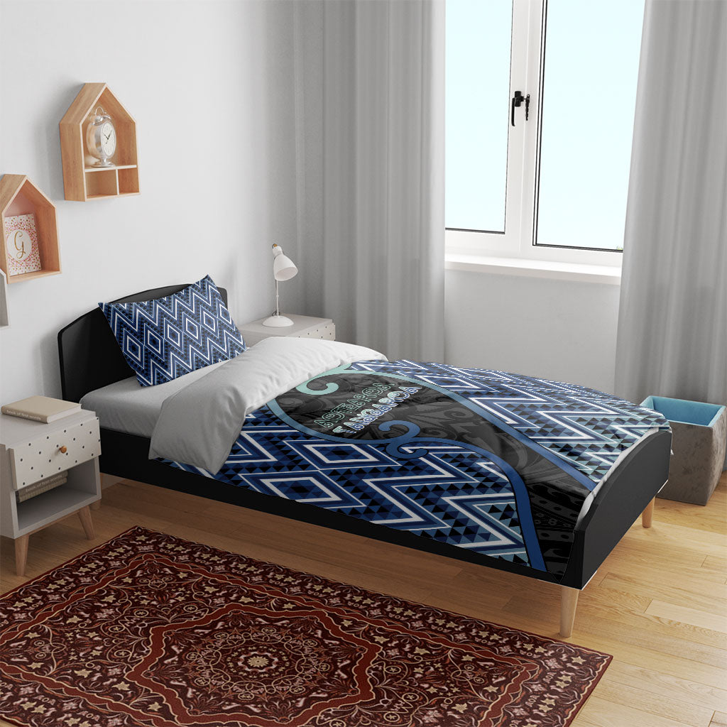 Aotearoa Atua Tangaroa Bedding Set God Of Ocean Koru Patterns