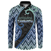 Custom Aotearoa Atua Tangaroa Button Sweatshirt God Of Ocean Koru Patterns