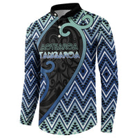 Custom Aotearoa Atua Tangaroa Button Sweatshirt God Of Ocean Koru Patterns