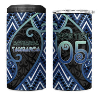 Custom Aotearoa Atua Tangaroa 4 in 1 Can Cooler Tumbler God Of Ocean Koru Patterns