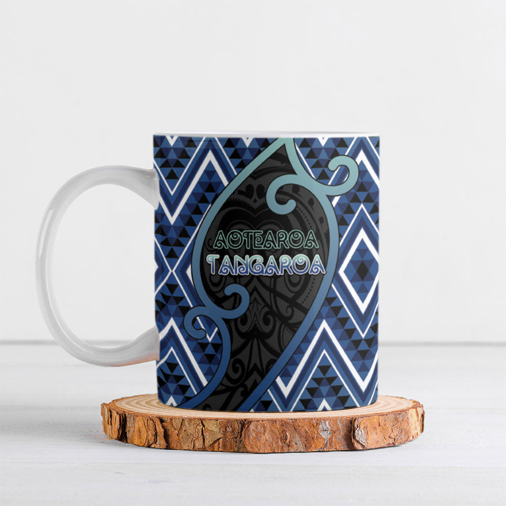 Custom Aotearoa Atua Tangaroa Ceramic Mug God Of Ocean Koru Patterns