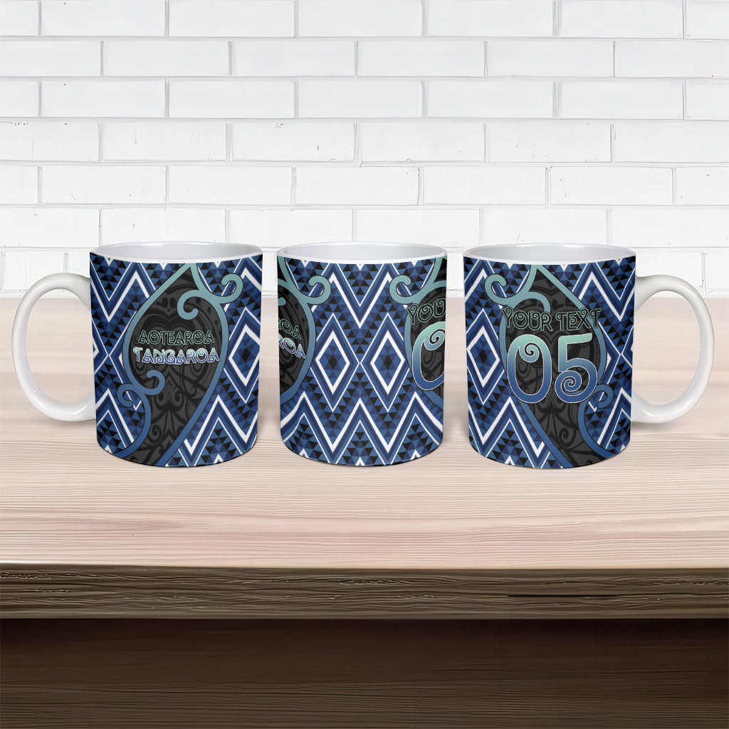 Custom Aotearoa Atua Tangaroa Ceramic Mug God Of Ocean Koru Patterns