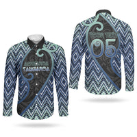 Custom Aotearoa Atua Tangaroa Couples Matching Long Sleeve Bodycon Dress and Long Sleeve Button Shirt God Of Ocean Koru Patterns
