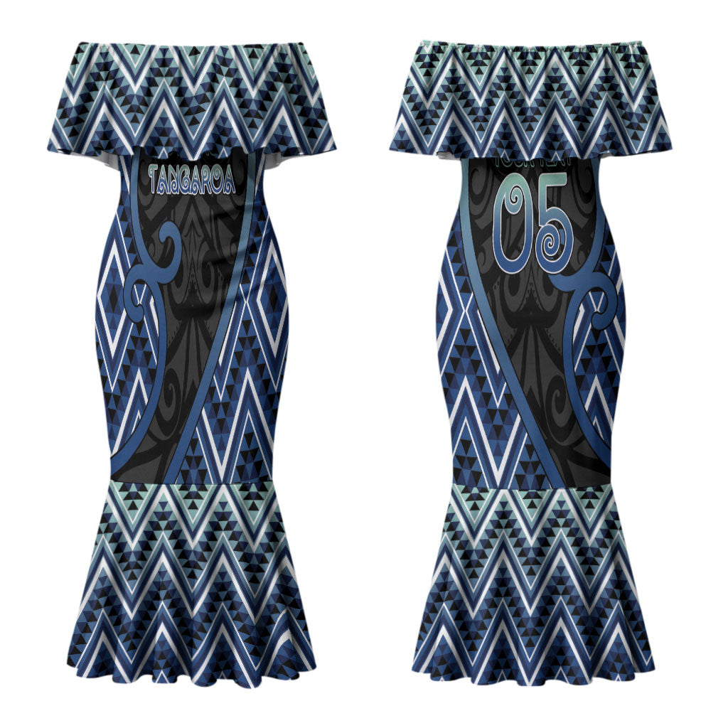 Custom Aotearoa Atua Tangaroa Couples Matching Mermaid Dress and Long Sleeve Button Shirt God Of Ocean Koru Patterns