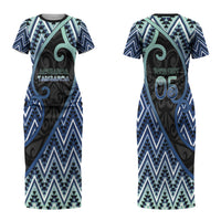 Custom Aotearoa Atua Tangaroa Couples Matching Short Sleeve Bodycon Dress and Long Sleeve Button Shirt God Of Ocean Koru Patterns