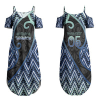Custom Aotearoa Atua Tangaroa Couples Matching Summer Maxi Dress and Long Sleeve Button Shirt God Of Ocean Koru Patterns