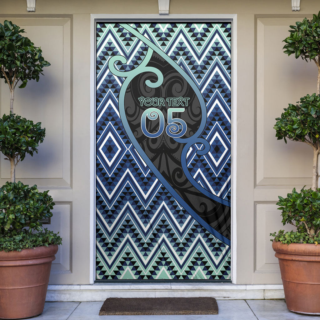 Custom Aotearoa Atua Tangaroa Door Cover God Of Ocean Koru Patterns