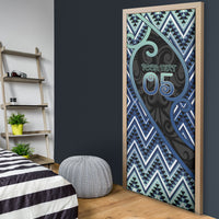Custom Aotearoa Atua Tangaroa Door Cover God Of Ocean Koru Patterns