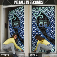 Custom Aotearoa Atua Tangaroa Door Cover God Of Ocean Koru Patterns