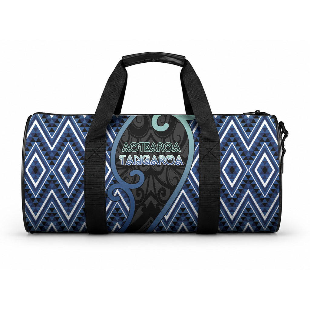 Aotearoa Atua Tangaroa Duffle Bag God Of Ocean Koru Patterns