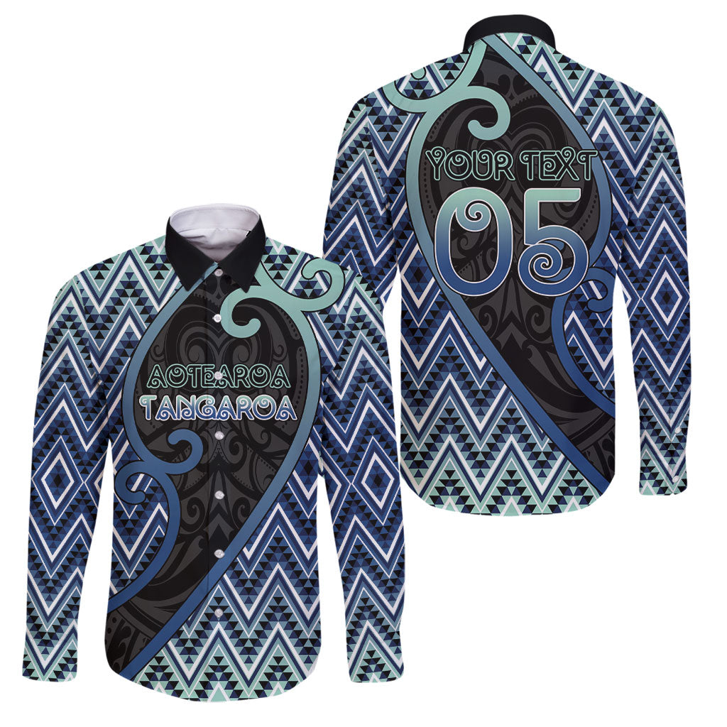 Custom Aotearoa Atua Tangaroa Family Matching Long Sleeve Bodycon Dress and Hawaiian Shirt God Of Ocean Koru Patterns