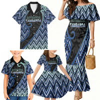 Custom Aotearoa Atua Tangaroa Family Matching Mermaid Dress and Hawaiian Shirt God Of Ocean Koru Patterns