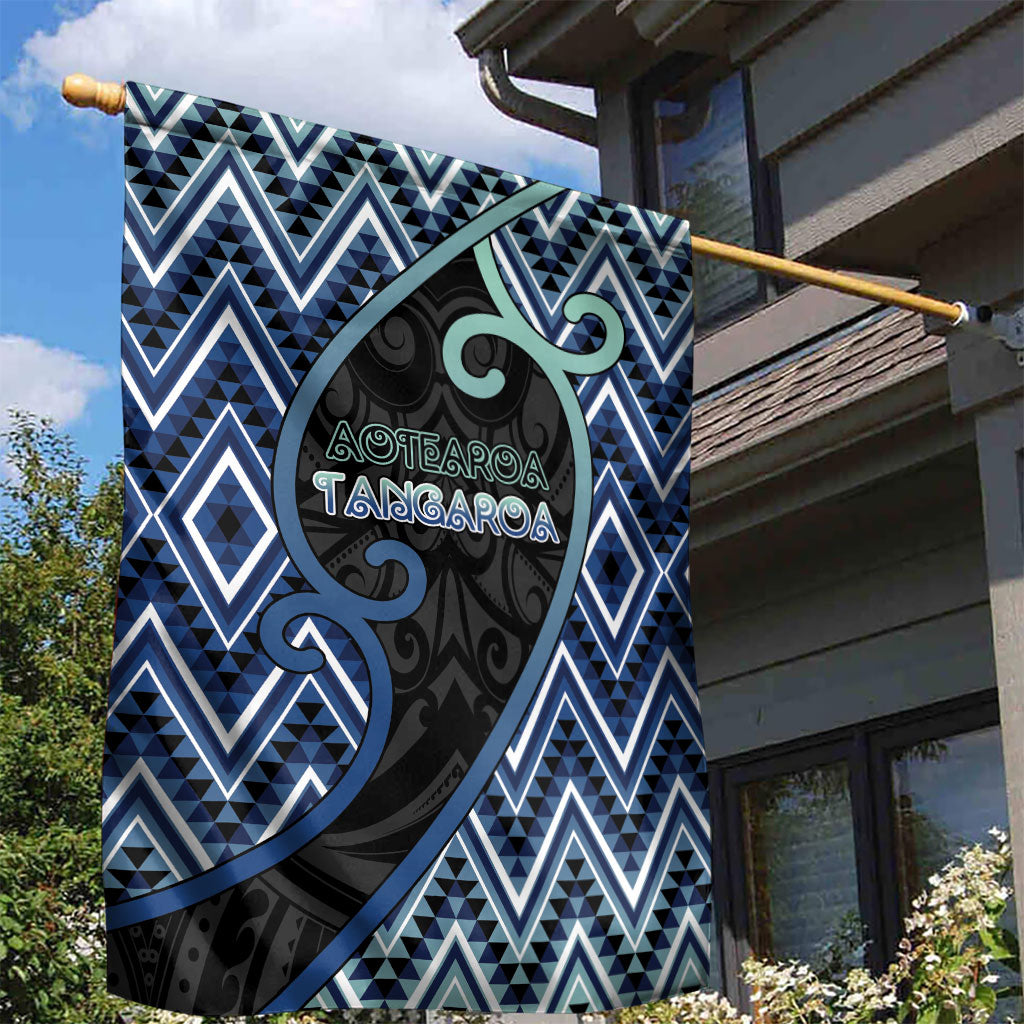 Aotearoa Atua Tangaroa Garden Flag God Of Ocean Koru Patterns