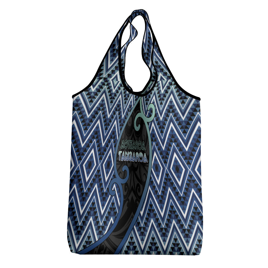 Aotearoa Atua Tangaroa Grocery Bag God Of Ocean Koru Patterns