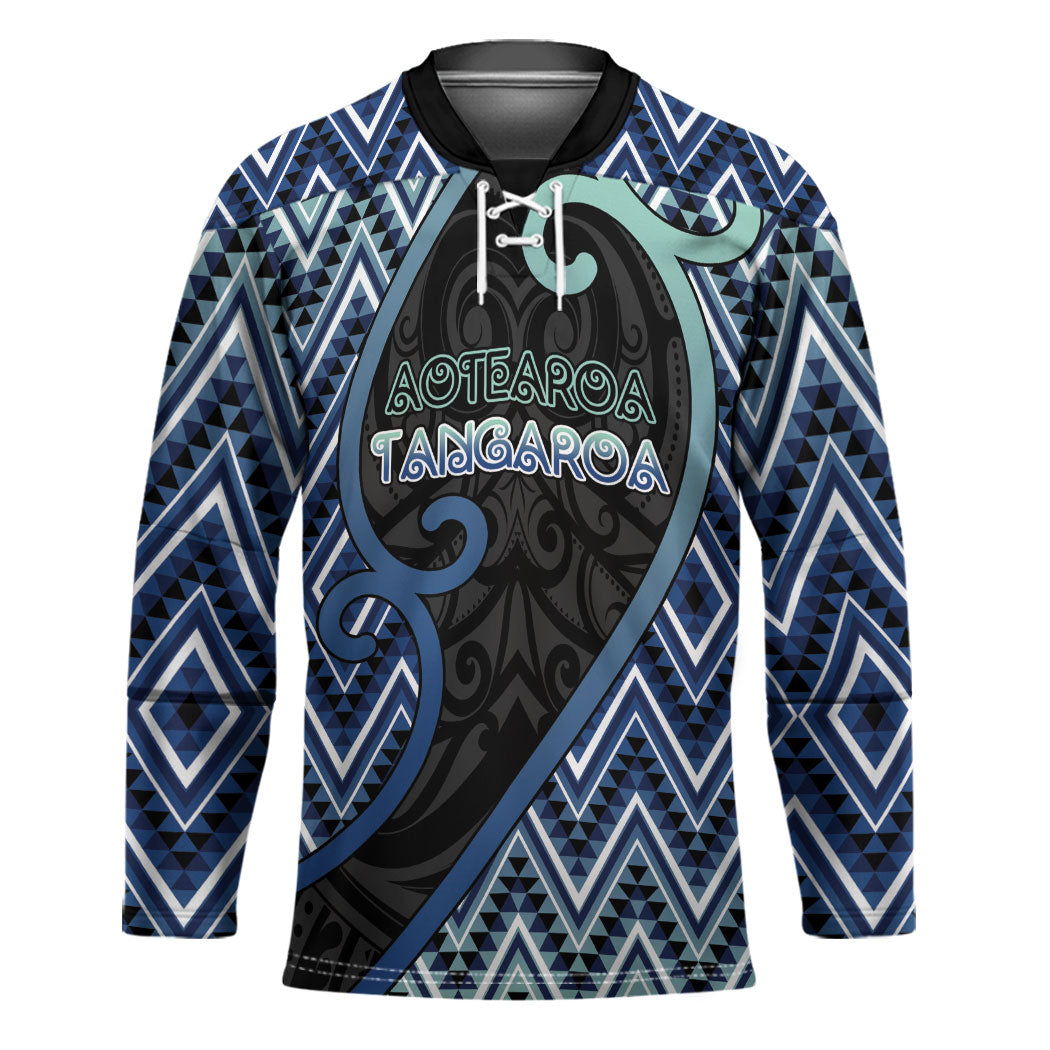 Custom Aotearoa Atua Tangaroa Hockey Jersey God Of Ocean Koru Patterns
