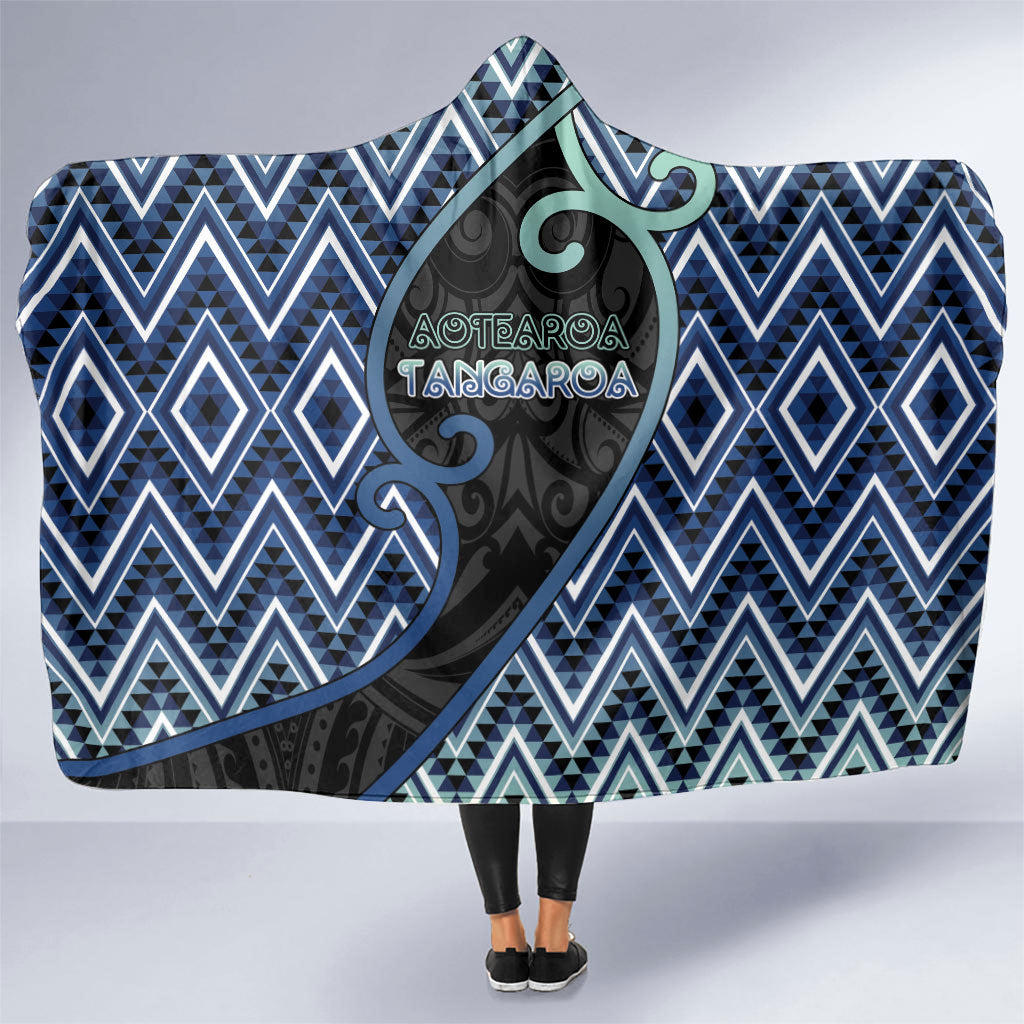 Aotearoa Atua Tangaroa Hooded Blanket God Of Ocean Koru Patterns