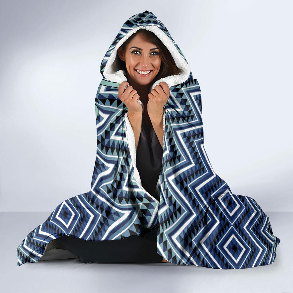 Aotearoa Atua Tangaroa Hooded Blanket God Of Ocean Koru Patterns