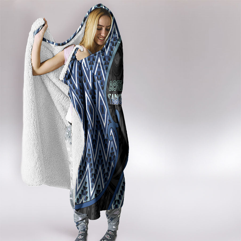 Aotearoa Atua Tangaroa Hooded Blanket God Of Ocean Koru Patterns