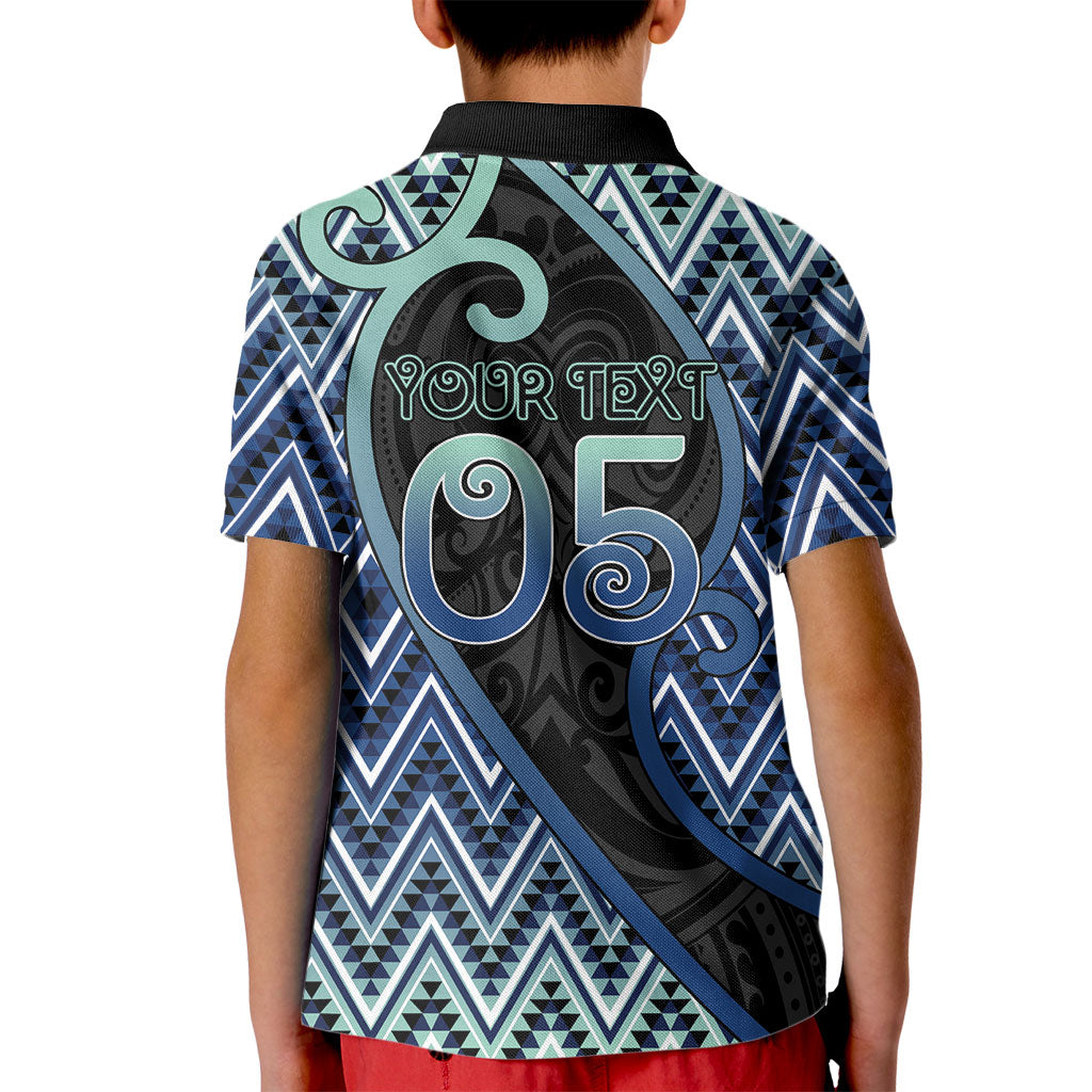 Custom Aotearoa Atua Tangaroa Kid Polo Shirt God Of Ocean Koru Patterns