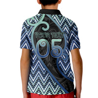 Custom Aotearoa Atua Tangaroa Kid Polo Shirt God Of Ocean Koru Patterns