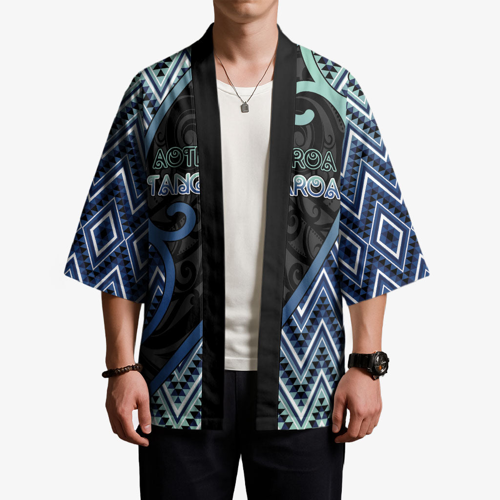 Custom Aotearoa Atua Tangaroa Kimono God Of Ocean Koru Patterns