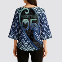 Custom Aotearoa Atua Tangaroa Kimono Sleeve Blouse God Of Ocean Koru Patterns