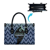 Aotearoa Atua Tangaroa Leather Bag God Of Ocean Koru Patterns