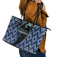 Aotearoa Atua Tangaroa Leather Tote Bag God Of Ocean Koru Patterns