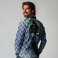 Custom Aotearoa Atua Tangaroa Long Sleeve Polo Shirt God Of Ocean Koru Patterns