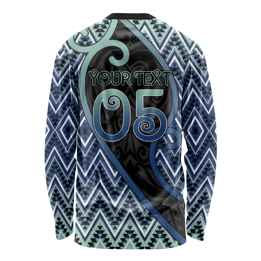 Custom Aotearoa Atua Tangaroa Long Sleeve Shirt God Of Ocean Koru Patterns