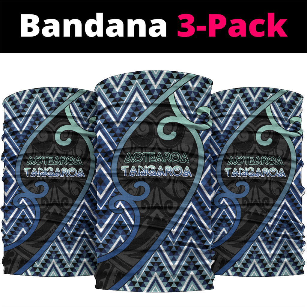 Aotearoa Atua Tangaroa Neck Gaiter God Of Ocean Koru Patterns