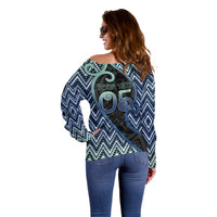 Custom Aotearoa Atua Tangaroa Off Shoulder Sweater God Of Ocean Koru Patterns