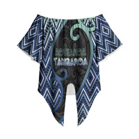 Custom Aotearoa Atua Tangaroa Off Shoulder Wrap Waist Top God Of Ocean Koru Patterns