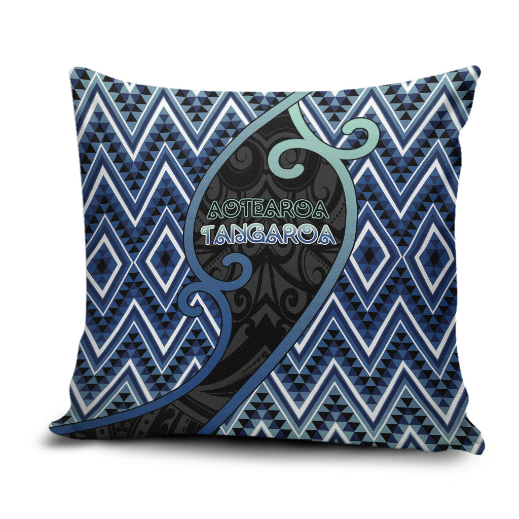 Aotearoa Atua Tangaroa Pillow Cover God Of Ocean Koru Patterns