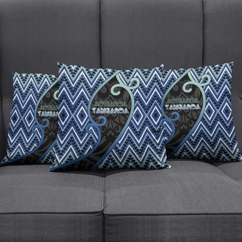 Aotearoa Atua Tangaroa Pillow Cover God Of Ocean Koru Patterns