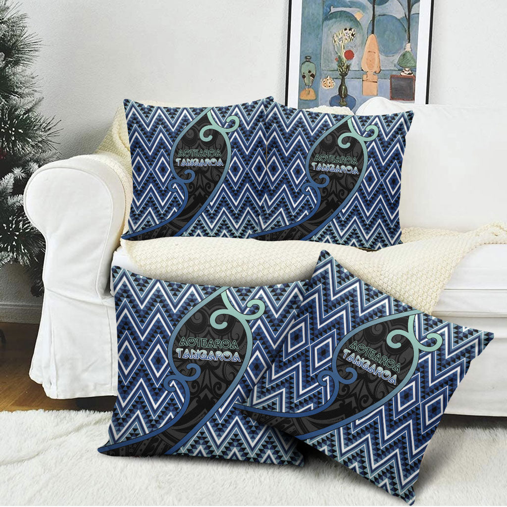 Aotearoa Atua Tangaroa Pillow Cover God Of Ocean Koru Patterns