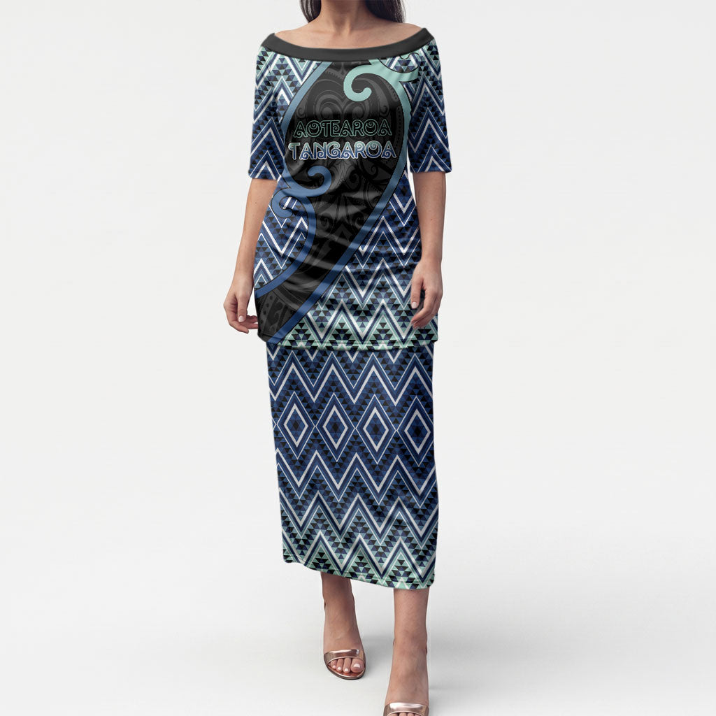 Custom Aotearoa Atua Tangaroa Puletasi God Of Ocean Koru Patterns