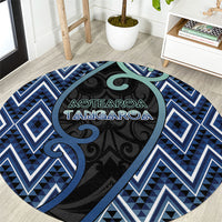 Aotearoa Atua Tangaroa Round Carpet God Of Ocean Koru Patterns