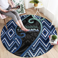 Aotearoa Atua Tangaroa Round Carpet God Of Ocean Koru Patterns