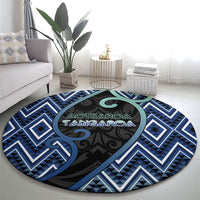 Aotearoa Atua Tangaroa Round Carpet God Of Ocean Koru Patterns